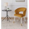 Krzesło AURA tapicerowane MG15 miodowy, nogi biało-złote