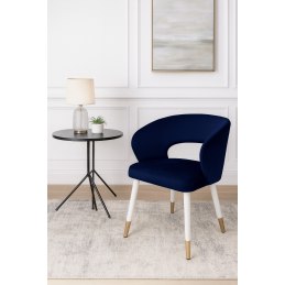 Krzesło tapicerowane AURA na biało złotej nodze MG16 do jadalni salonu