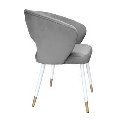 Krzesło tapicerowane AURA na biało złotej nodze MG17 do jadalni salonu