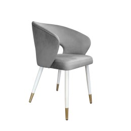 Krzesło tapicerowane AURA na biało złotej nodze MG17 do jadalni salonu