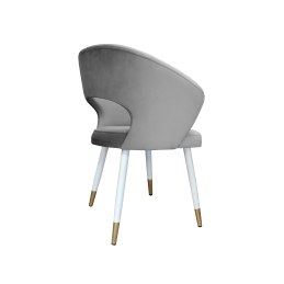 Krzesło tapicerowane AURA na biało złotej nodze MG17 do jadalni salonu