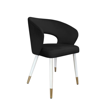 Krzesło tapicerowane AURA na biało złotej nodze MG19 do jadalni salonu