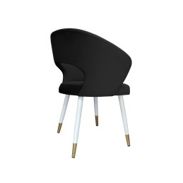 Krzesło tapicerowane AURA na biało złotej nodze MG19 do jadalni salonu