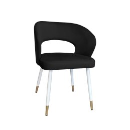 Krzesło tapicerowane AURA na biało złotej nodze MG19 do jadalni salonu