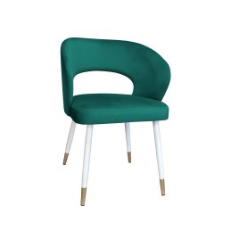 Krzesło tapicerowane AURA na biało złotej nodze MG20 do jadalni salonu