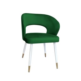 Krzesło tapicerowane AURA na biało złotej nodze MG25 do jadalni salonu