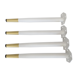 Krzesło tapicerowane AURA na biało złotej nodze MG31 do jadalni salonu