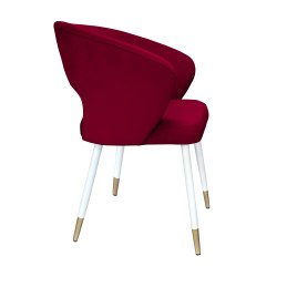 Krzesło tapicerowane AURA na biało złotej nodze MG31 do jadalni salonu