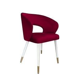 Krzesło tapicerowane AURA na biało złotej nodze MG31 do jadalni salonu