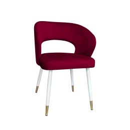 Krzesło tapicerowane AURA na biało złotej nodze MG31 do jadalni salonu