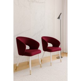 Krzesło tapicerowane AURA na biało złotej nodze MG31 do jadalni salonu