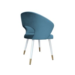 Krzesło tapicerowane AURA na biało złotej nodze MG33 do jadalni salonu