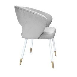Krzesło tapicerowane AURA na biało złotej nodze MG39 do jadalni salonu
