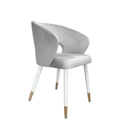 Krzesło tapicerowane AURA na biało złotej nodze MG39 do jadalni salonu