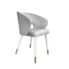 Krzesło tapicerowane AURA na biało złotej nodze MG39 do jadalni salonu