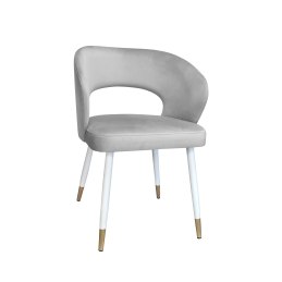 Krzesło tapicerowane AURA na biało złotej nodze MG39 do jadalni salonu