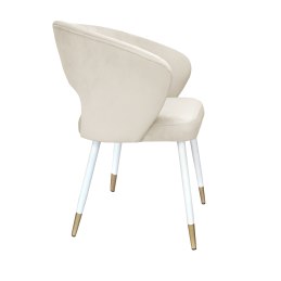 Krzesło tapicerowane AURA na biało złotej nodze MG50 do jadalni salonu