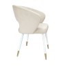 Krzesło tapicerowane AURA na biało złotej nodze MG50 do jadalni salonu