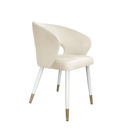 Krzesło tapicerowane AURA na biało złotej nodze MG50 do jadalni salonu