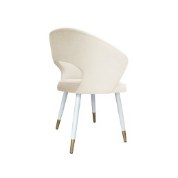Krzesło tapicerowane AURA na biało złotej nodze MG50 do jadalni salonu