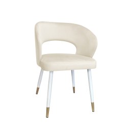 Krzesło tapicerowane AURA na biało złotej nodze MG50 do jadalni salonu