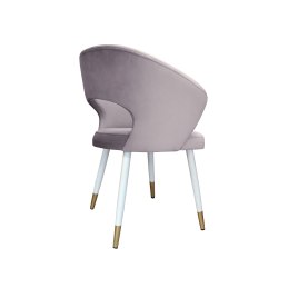 Krzesło tapicerowane AURA na biało złotej nodze MG55 do jadalni salonu