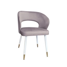 Krzesło tapicerowane AURA na biało złotej nodze MG55 do jadalni salonu