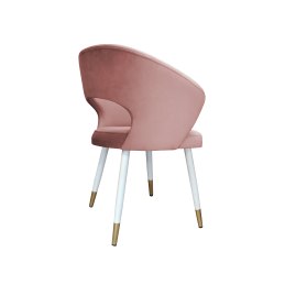 Krzesło tapicerowane AURA na biało złotej nodze MG58 do jadalni salonu