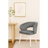 Krzesło AURA welurowe szare na białych nogach