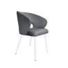 Krzesło AURA welurowe szare na białych nogach