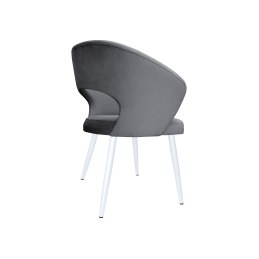 Krzesło AURA welurowe szare na białych nogach