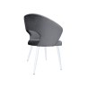Krzesło AURA welurowe szare na białych nogach