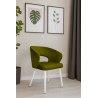 Krzesło AURA welur BL75 zielone na białej nodze