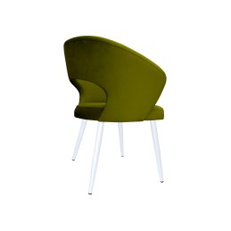 Krzesło AURA welur BL75 zielone na białej nodze