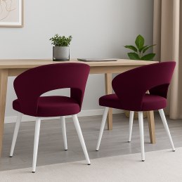 Krzesło AURA MG02 śliwka na białej nodze