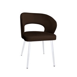 Krzesło AURA welur MG05 brąz na białej nodze