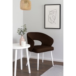 Krzesło AURA welur MG05 brąz na białej nodze