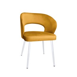 Krzesło tapicerowane AURA MG15 miodowy na białej nodze