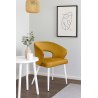 Krzesło tapicerowane AURA MG15 miodowy na białej nodze