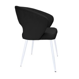 Krzesło AURA welur MG19 czarny na białej nodze