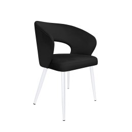 Krzesło AURA welur MG19 czarny na białej nodze