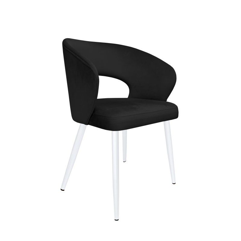 Krzesło AURA welur MG19 czarny na białej nodze