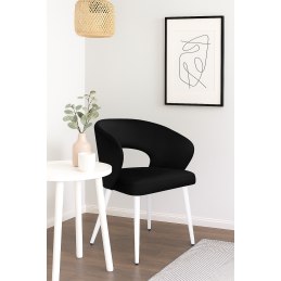 Krzesło AURA welur MG19 czarny na białej nodze