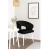 Krzesło AURA welur MG19 czarny na białej nodze