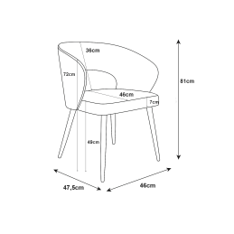 Krzesło AURA welur MG20 turkus biały stelaż