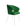 Krzesło AURA welurowe zielone MG25 na białej nodze