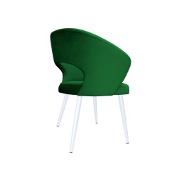 Krzesło AURA welurowe zielone MG25 na białej nodze