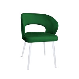 Krzesło AURA welurowe zielone MG25 na białej nodze