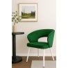 Krzesło AURA welurowe zielone MG25 na białej nodze