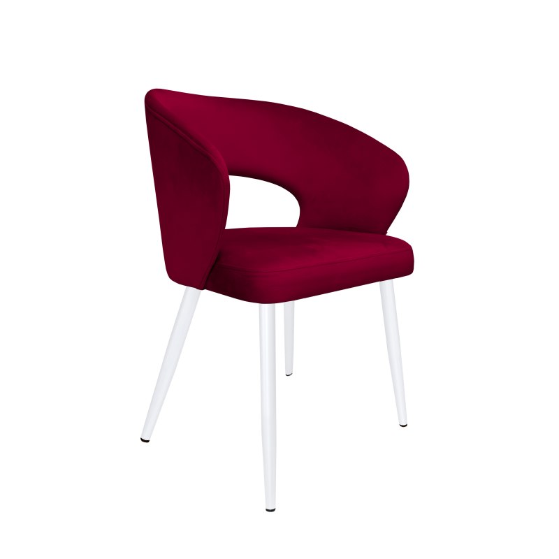 Krzesło tapicerowane AURA MG31 czerwone na białej nodze